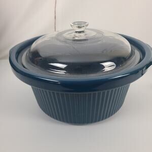 Rival 5 QT Crock Pot Slow Cooker Replacement Stoneware Insert with Lid Dark Blue